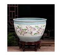Fish Tabk Aquarium Fish Tank Ceramic Fish Culture Tank Home Living Room Lotus Tortoise Tank Courtyard Feng Shui Lucky Goldfish Bowl Fish Bowl Cool Fish Tank(Color:C,Size:75cm)