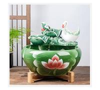 Fish Tabk Aquarium Fish Tank Ceramic Goldfish Bowl Home Circulation Flow Water Fountain Living Room Office Desktop Fish Culture Bowl Cool Fish Tank(Color:B,Size:32CM) (C 41CM)