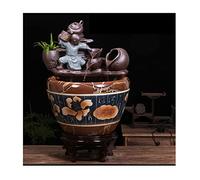 Fish Tabk Aquarium Fish Tank Ceramic Goldfish Tank Home Desktop Running Water Ornaments Small Household Circulation Flow Water Lucky Fish Tank Cool Fish Tank(Color:C,Size:52cm) (C 52cm)