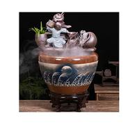 Fish Tabk Aquarium Fish Tank Ceramic Goldfish Tank Home Desktop Running Water Ornaments Small Household Circulation Flow Water Lucky Fish Tank Cool Fish Tank(Color:C,Size:52cm) (D 52cm)