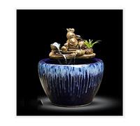 Fish Tabk Aquarium Fish Tank Ceramic Goldfish Tank Living Room Office Lucky Fish Bowl Courtyard Large Fish Culture Tank Aquarium Starter Kits Cool Fish Tank,A-63CM