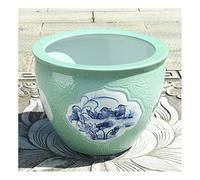 Fish Tabk Aquarium Fish Tank Ceramic Large Tank Goldfish Tank Feng Shui Lucky Turtle Tank Flower Pot Water Lotus Planting Tree Tank Cool Fish Tank(Size:80cm) (A 80cm)
