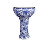 Fish Tabk Aquarium Fish Tankchinese Style Ceramic Column Fish Tank Living Room Balcony Koi Tank Outdoor Courtyard Fortune Fish Culture Tank Cool Fish Tank(Color:C,Size:50CM) (B 32CM)