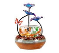 Fish Tabk Ceramic Circulating Water Fish Tank Humidifier Ornaments Pottery Office Desktop Living Room Simple Decoration Cool Fish Tank,A