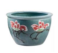 Fish Tabk Ceramic Cylinder Goldfish Basin Water Lily Bowl Balcony Courtyard Water Tank Lotus Pot Garden Large Fish Tank Cool Fish Tank, 63cm