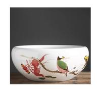 Fish Tabk Ceramic Fish Tank Hand-painted Desktop Goldfish Turtle Tank Flower Pot Sleeping Bowl Lotus Narcissus Lotus Tank Cool Fish Tank,S