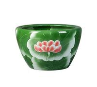 Fish Tabk Ceramic Fish Tank Water Tank Fish Farming Balcony Green Water Lily Lotus Tank Outdoor Courtyard Large Tank Fish Tank Cool Fish Tank(Size:62cm) (52cm)