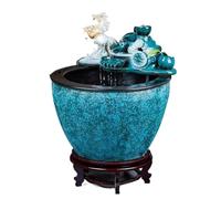 Fish Tabk Ceramic flowing water fish tank water tank landscaping water circulation fish tank office living room fish tank floor-standing tank Cool Fish Tank(Size:S) (XL)