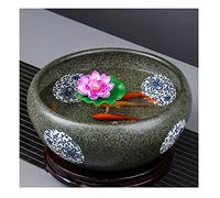 Fish Tabk Ceramic Goldfish Bowl Fish Tank Hand-painted Desktop Large Lucky Turtle Tank Narcissus Lotus Pot Tank Aquarium Starter Kits Cool Fish Tank, E-24cm