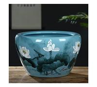 Fish Tabk Ceramic Goldfish Bowl Fish Tank Home Balcony Office Living Room Flowing Water Ornaments Courtyard Large Fish Culture Tank Cool Fish Tank, B-63cm