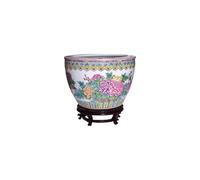 Fish Tabk Ceramic Hand-painted Pastel Fish Tank Sleeping Bowl Flower Pot Living Room Turtle Tank Outdoor Courtyard Water Tank Cool Fish Tank(Size:S) (One Color L)