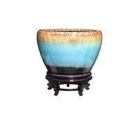 Fish Tabk Ceramic Kiln Glaze Fish Tank Living Room Turtle Tank Lotus Pot Outdoor Courtyard Tree Basin Floor-standing Fish Tank Cool Fish Tank(Size:S) (M)