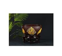 Fish Tabk Ceramic Lotus Fish Culture Cylinder Chinese StyleBlue and White Porcelain Goldfish Bowl Fish Tank Courtyard Balcony Aquarium Fish Tank Cool Fish Tank(Color:B,Size:28cm)