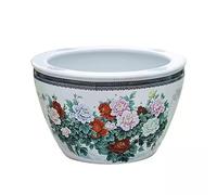 Fish Tabk Ceramic lotus water lily goldfish tank large special water basin living room balcony garden decoration cylinder Cool Fish Tank, 53cm