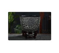 Fish Tabk Chinese Style Ceramic Fish Bowl Courtyard Fish Culture Tank Turtle Tank Living Room Balcony Office Feng Shui Lucky Tank Aquarium Fish Tank Cool Fish Tank(Color:E,Size:58cm)