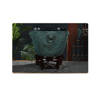 Fish Tabk Chinese Style Ceramic Fish Bowl Courtyard Fish Culture Tank Turtle Tank Living Room Balcony Office Feng Shui Lucky Tank Aquarium Fish Tank Cool Fish Tank(Color:A,Size:58cm) (A 58cm)