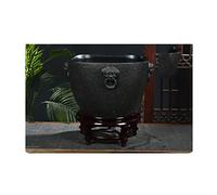 Fish Tabk Chinese Style Ceramic Fish Bowl Courtyard Fish Culture Tank Turtle Tank Living Room Balcony Office Feng Shui Lucky Tank Aquarium Fish Tank Cool Fish Tank(Color:A,Size:58cm) (C 58cm)