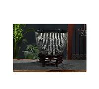 Fish Tabk Chinese Style Ceramic Fish Bowl Courtyard Fish Culture Tank Turtle Tank Living Room Balcony Office Feng Shui Lucky Tank Aquarium Fish Tank Cool Fish Tank(Color:B,Size:75cm)