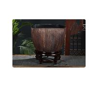 Fish Tabk Chinese Style Ceramic Fish Bowl Courtyard Fish Culture Tank Turtle Tank Living Room Balcony Office Feng Shui Lucky Tank Aquarium Fish Tank Cool Fish Tank(Color:D,Size:58cm)