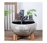 Fish Tabk Chinese Style Ceramic Fish Tank Home Circulation Flow Water Fountain Courtyard Fish Culture Tank Living Room Decoration Aquarium Fish Tank Cool Fish Tank(Color:B,Size:50cm) (A 41cm)