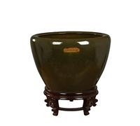 Fish Tabk Chinese Style Ceramic Fish Tank Living Room Floor Circulation Flow Water Goldfish Bowl Fish Tank Office Balcony Courtyard Fish Culture Tank Cool Fish Tank(Color:B,Size:62CM) (A 42CM)