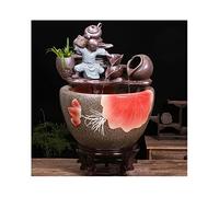 Fish Tabk Chinese Style Ceramic Fish Tank Living Room Floor-to-ceiling Circulation Flow Water Office Fish Tank Balcony Courtyard Lotus Fish Culture Tank Cool Fi, A