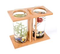 Fish Tabk Creative Desktop Small Aquarium Desktop Ecological Glass Aquarium Bucket Aquarium Decorative Fish Tank Cool Fish Tank(B) (A)