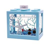 Fish Tabk Creative Desktop Transparent Small Foam Fish Tank Office Home Decoration Fish Small Fish Tank Water Plant Fish Tank Cool Fish Tank (A)