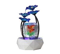 Fish Tabk Creative Glass Ceramic Aquarium Ecological Landscaping Living Room Small Desktop Lazy Goldfish Tank Aquarium Cool Fish Tank, A