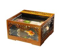 Fish Tabk Creative Goldfish Tank Ecological Fish Tank Office Home Desktop Decoration Accessories Small Turtle Fish Tank Aquarium Cool Fish Tank (A)