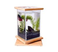 Fish Tabk Creative Transparent Glass Office Home Desktop Desktop Desktop Fish Tank Ecological Tank Rotatable Small Fish Tank Cool Fish Tank (A)