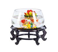 Fish Tabk Desktop Transparent Glass Goldfish Tank Decorative Fish Tank with Base Small Turtle Fish Tank Office Home Aquarium Cool Fish Tank (A)