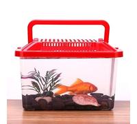 Fish Tabk Fish Tank Portable Pet Box Climbing Breeding Box Breeding Box Reptile Square Box Hamster Transport Breeding Turtle Box Cool Fish Tank(15X9X11CM) (Random Color 13X9X9CM)