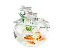 Fish Tabk Goldfish Bowl Fish Tank Goldfish Flowing Water Ornament Glass Mini Desktop Home Living Room Aquarium Starter Kits Cool Fish Tank(Color:C)