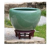 Fish Tabk Ice Crack Ceramic Goldfish Bowl Fish Culture Tank Turtle Tank Lotus Tank Living Room Large Water Tank Courtyard Aquarium Starter Kits Cool Fish Tank(Color:E,Size:52cm)
