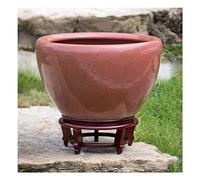 Fish Tabk Ice Crack Ceramic Goldfish Bowl Fish Culture Tank Turtle Tank Lotus Tank Living Room Large Water Tank Courtyard Aquarium Starter Kits Cool Fish Tank(Color:B,Size:42cm)