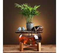 Fish Tabk Office Decoration Aquarium Box Decoration Aquarium Fish Tank Small Fish Tank Recycling Ecological Landscape Decoration Cool Fish Tank(G) (D)
