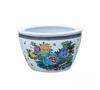 Fish Tabk Outdoor Ceramic Fish Tank Balcony Plant Lotus Breeding Tank Outdoor Garden Fish Tank Lotus Water Lily Pot Cool Fish Tank(Size:63cm) (42cm)