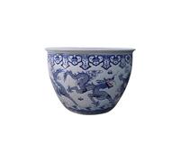 Fish Tabk Retro Hand-painted Carved Dragon Pattern Ceramic Fish Tank Lotus Basin Living Room Office Hotel Water Tank Cool Fish Tank(Size:L) (M)