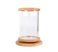Fish Tabk Small Glass Fish Tank Bottom Fish Tank Decoration Rotating Decorative Fish Bowl Ecological Bottle Aquarium Accessories Cool Fish Tank (A)