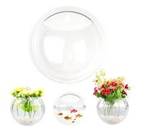 Fish Tabk Wall Hanging Transparent Fish Tank Wall Rack Aquarium Goldfish Hanger Plant Home Decoration Aquarium Flower Plant Vase Cool Fish Tank (A)