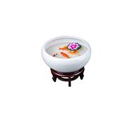 Fish Tabk White Ceramic Fish Bowl Desktop Fish Culture Fish Tank Living Room Balcony Blue and White Fish Bowl Office Ornamental Fish Culture Tank Cool Fish Tank(62CM)