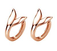 Fish Tail Mermaid Tiny Sleeper Hoop Earrings for Women Girls S925 Sterling Silver Small Cute Cartliage Tender Shoot Personalized Piercing Ear Jewelry Fashion Gifts Hypoallergenic (Rose Gold)