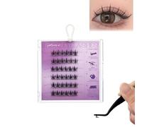 Fish Tails Glueless Press-On Eyelashes, Press on Lashes No Glue Needed, 36 PCS Self Adhesive Lash Clusters, Reusable Self Adhesive Eyelashes, Segmented False Eyelashes, With Tweezers (C)