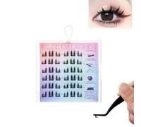 Fish Tails Glueless Press-On Eyelashes, Press on Lashes No Glue Needed, 36 PCS Self Adhesive Lash Clusters, Reusable Self Adhesive Eyelashes, Segmented False Eyelashes, With Tweezers (G)