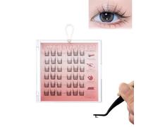 Fish Tails Glueless Press-On Eyelashes, Press on Lashes No Glue Needed, 36 PCS Self Adhesive Lash Clusters, Reusable Self Adhesive Eyelashes, Segmented False Eyelashes, With Tweezers (B)
