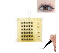 Fish Tails Glueless Press-On Eyelashes, Press on Lashes No Glue Needed,Reusable Self-Adhesive Eyelashes No Glue,DIY Lash Extension Kit,With Lash Tweezers (D)