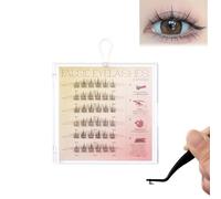 Fish Tails Glueless Press-On Eyelashes, Press on Lashes No Glue Needed,Reusable Self-Adhesive Eyelashes No Glue,DIY Lash Extension Kit,With Lash Tweezers (A)