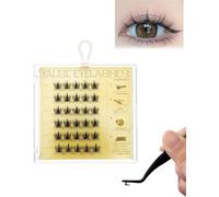 Fish Tails Glueless Press-On Eyelashes, Press on Lashes No Glue Needed, Reusable Self-Adhesive Eyelashes DIY Lash Extension Kit, With Lash Tweezers, Fluffy Press on Lashes Extension (S4)