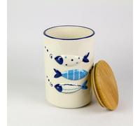 Fish Tales Raised Design Biscuit Barrel